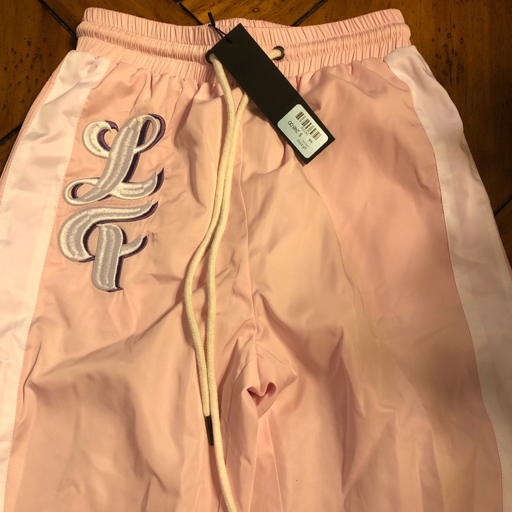 LF The Brand Pink and White Windbreaker Pants